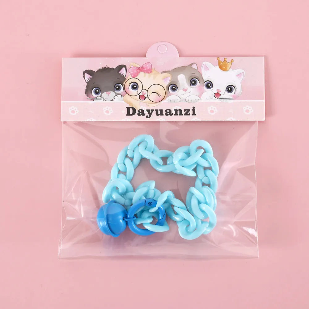 Plastic pet collar in macaron candy colours with adjustable S and M sizes for cats dogs rabbits