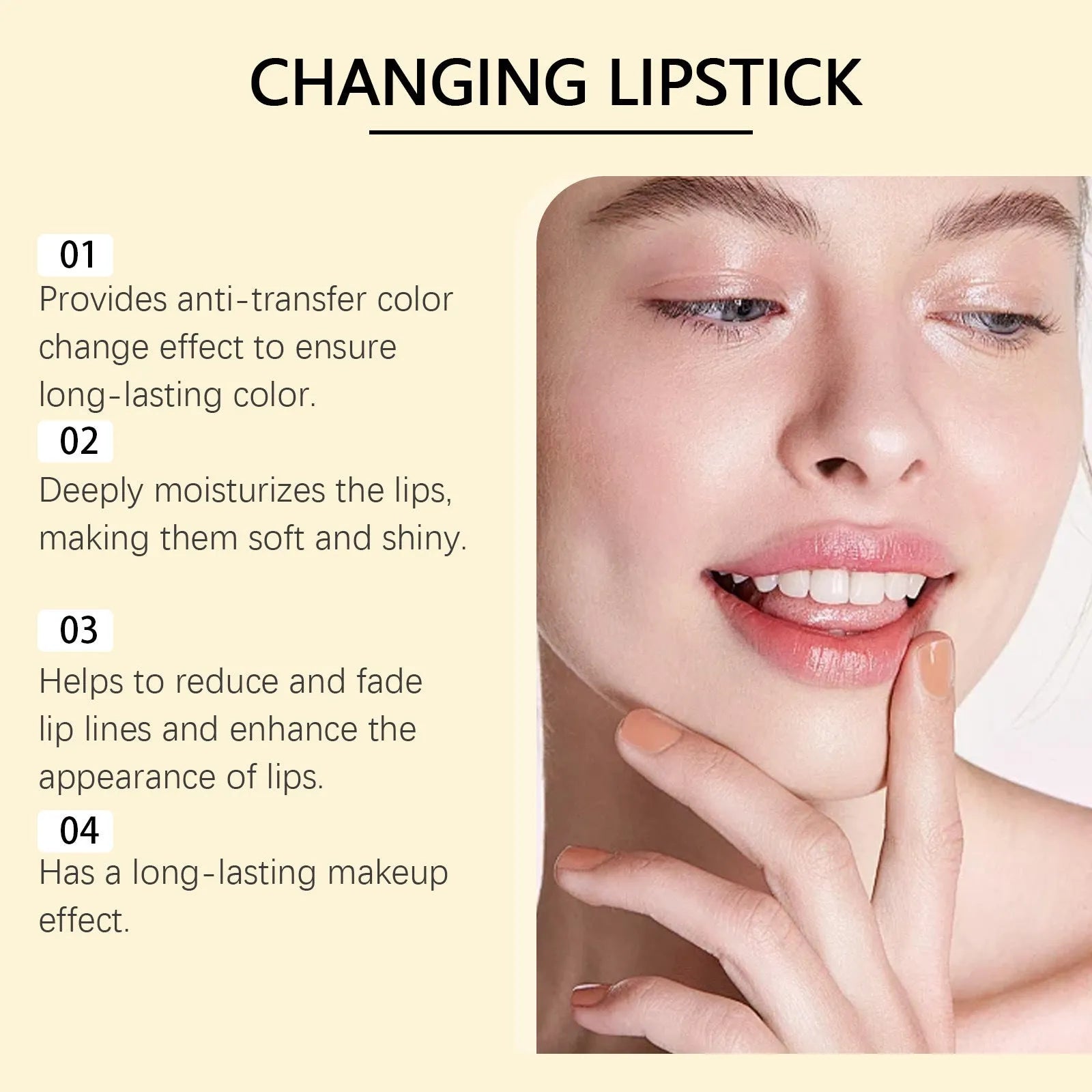Gold foil discoloration nourishing lipstick in 3.5g tube with hyaluronic acid and vitamin E