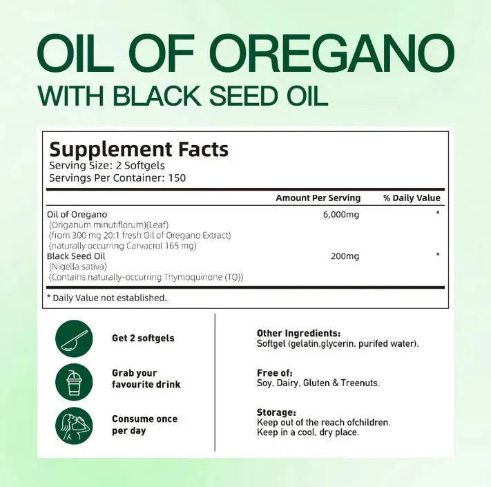 Oregano oil capsules 300 tablets butter soft capsules pack