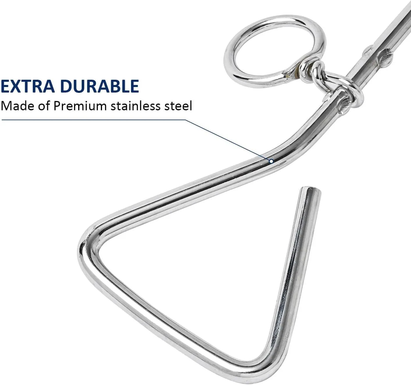 Solid steel spiral dog tie out stake for secure ground tethering outdoors.