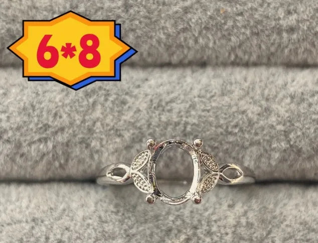 Oval open-mouth copper ring with a central 6x8mm five-pointed star stone ornament in Korean style.