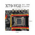 X79-VG2 desktop motherboard showing LGA 2011 CPU socket, DDR3 memory slots, and expansion slots