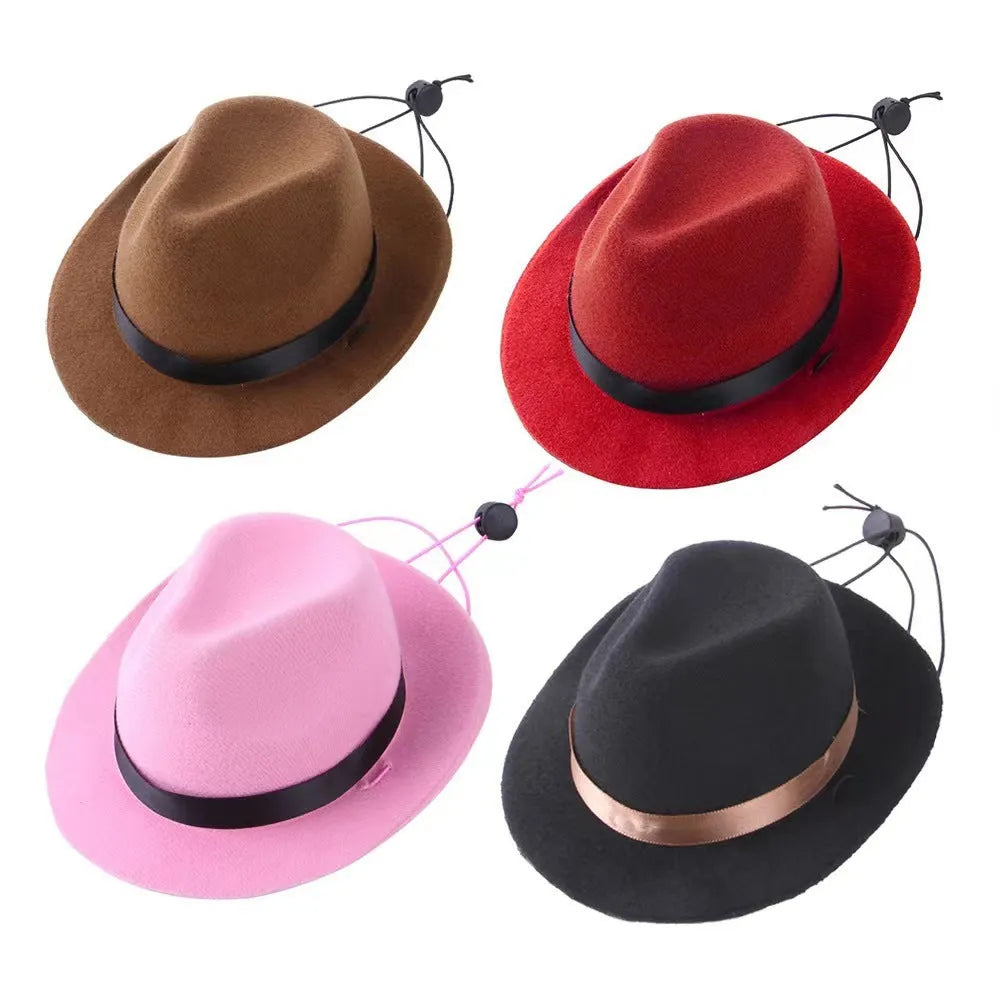Wool felt mini pet hat in S size 155cm diameter with hairpin accessory for small dogs and cats