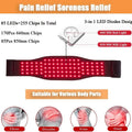 Black infrared therapy belt for waist and back pain relief with red light technology