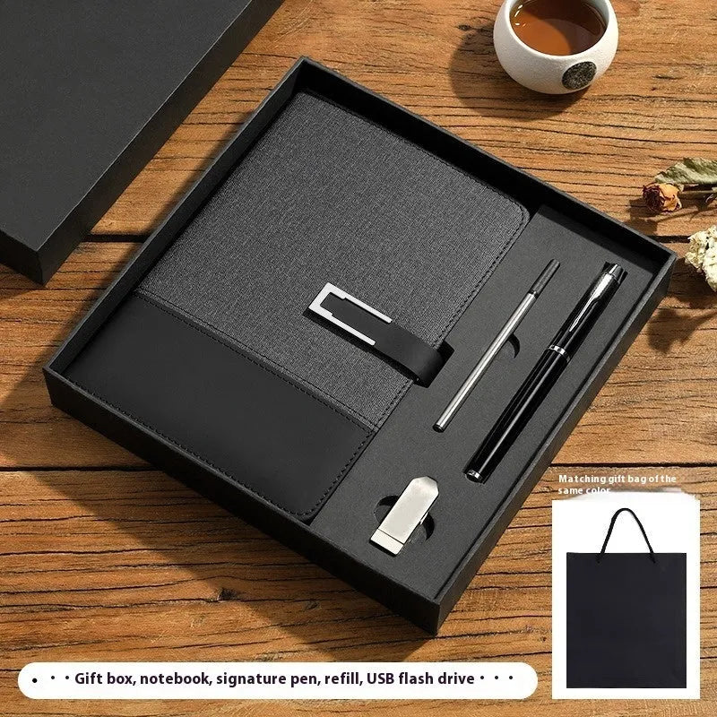 A5 soft leather business notebook in choice of colours with gift box packaging.