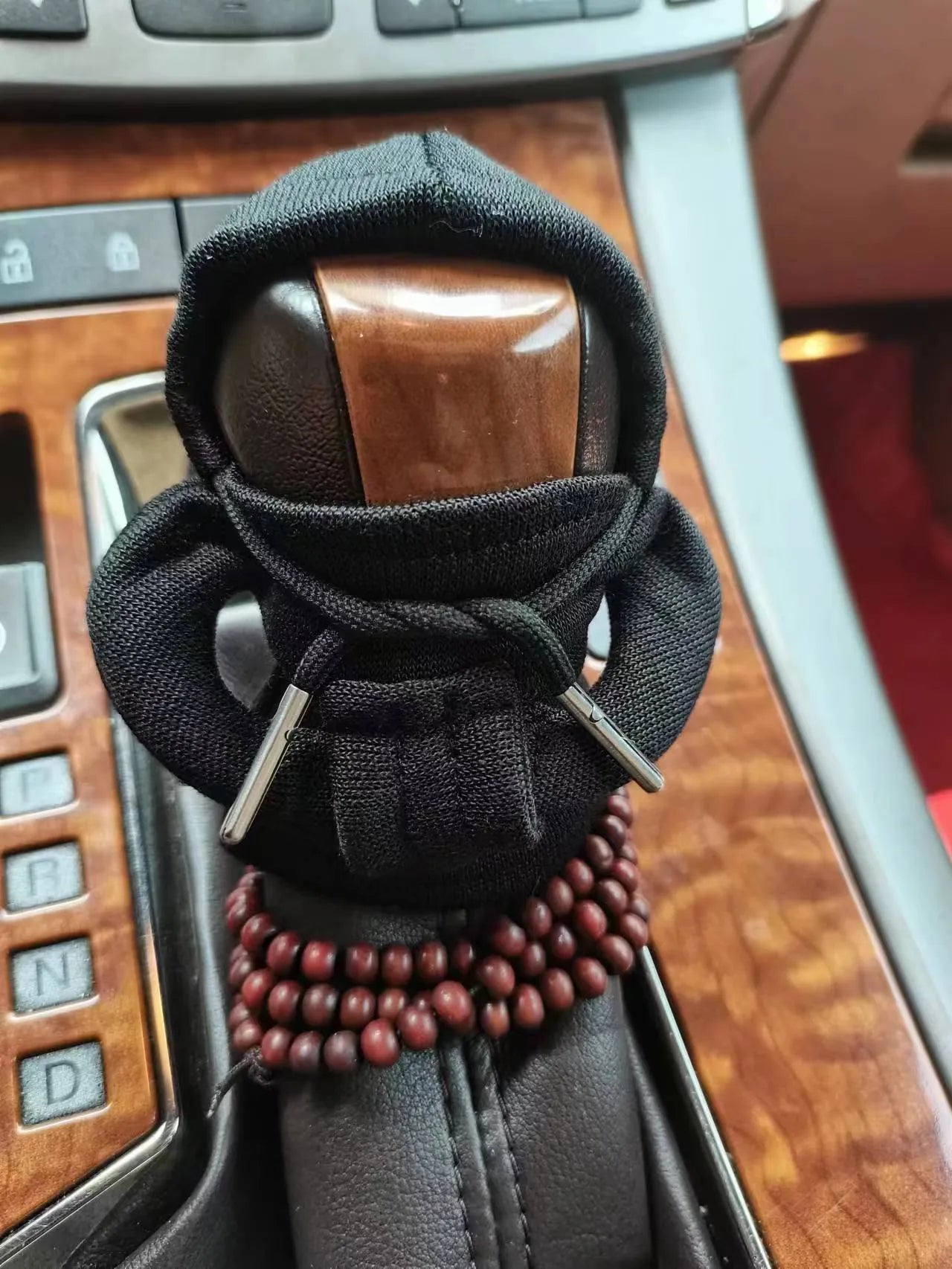 Dutch velvet car gear handle sleeve in multiple colour options on a car gear stick