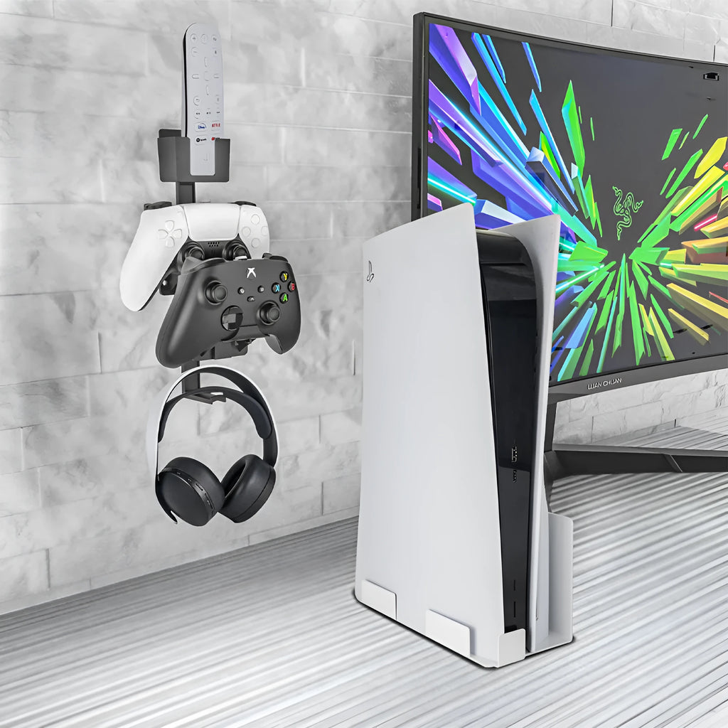ABS plastic wall-mounted hook holding gaming controller