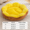 Round rabbit plush cat bed with a detachable washable cover in grey and black colour.