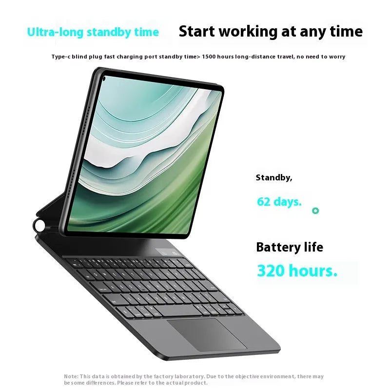 Miaocontrol Keyboard Pro11 magnetic wireless keyboard cover for Huawei Matepad 11 tablet in black colour