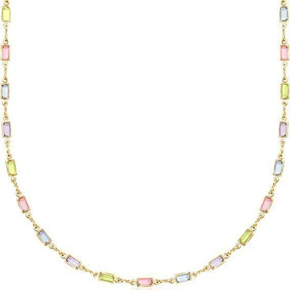 Modern ladies' geometric crystal necklace with a random colour pendant on an adjustable alloy chain.