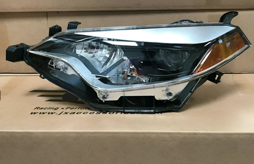 Halogen headlight assembly for 2014-2015 Toyota Corolla replacement part, style 8111002E60