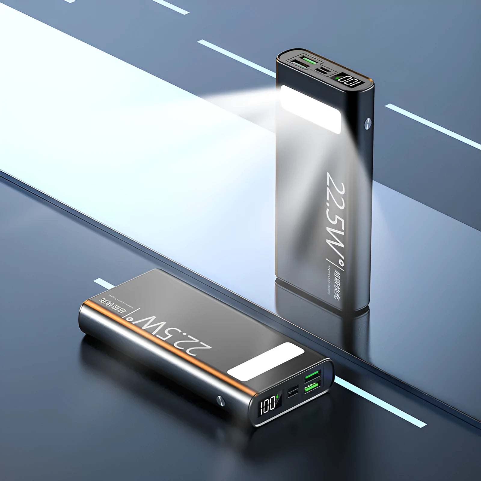 Alloy 22.5W super fast charging 20000mAh power bank with LCD display and LED flashlight