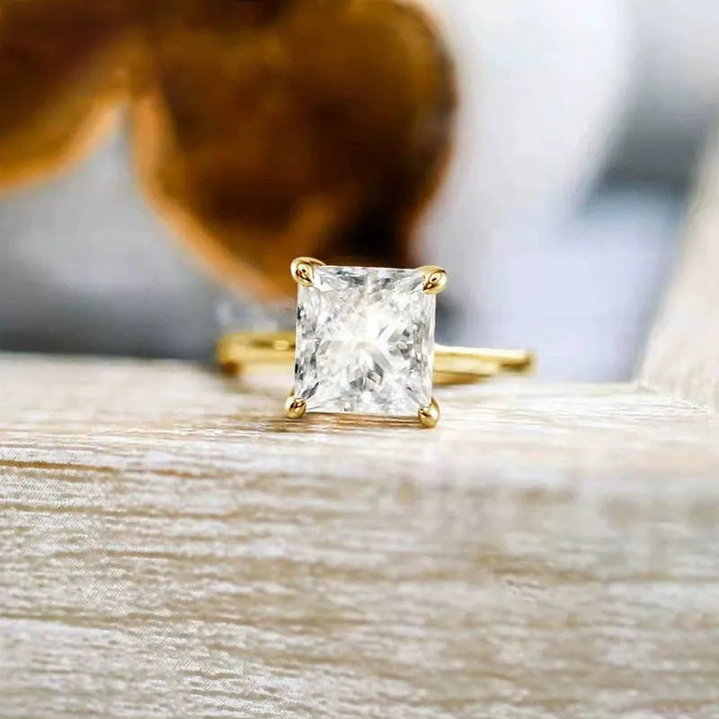 925 silver zirconium geometric women's ring in gold, rose gold, or silver colour on size chart