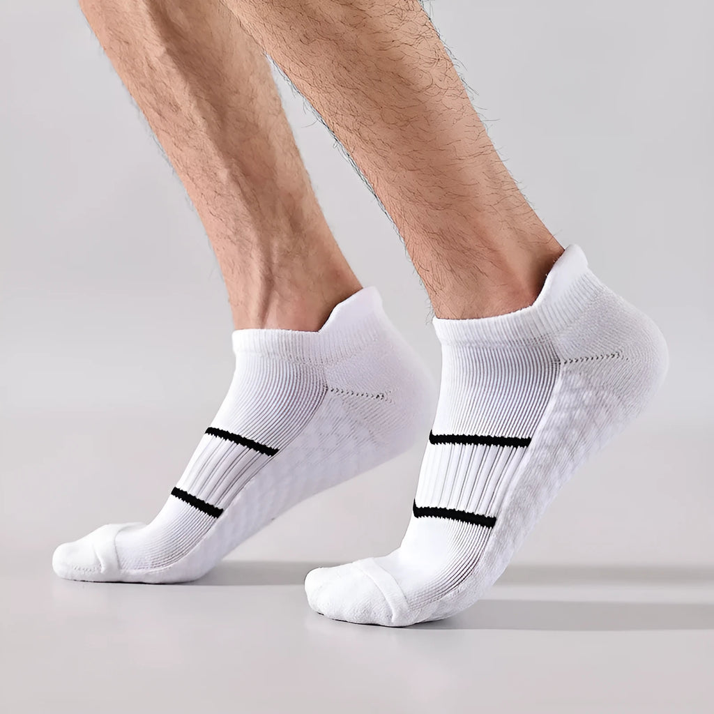 Men's towel bottom sports solid colour socks in black, white, gray, pink, mint green, orange, fluorescent green for running