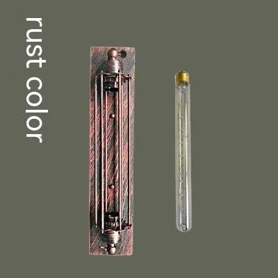 Industrial retro flute design iron wall lamp in black, bronze, rust, or silver finish