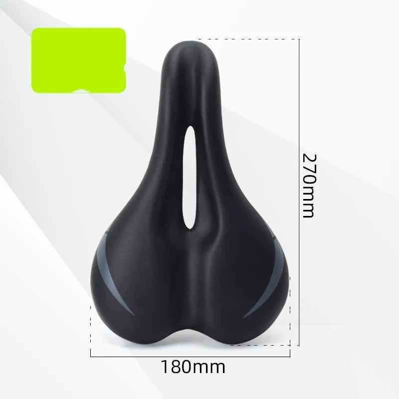 Bicycle seat cushion with hollow centre design showing dimensions of 270mm by 180mm