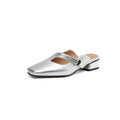 British style square head outdoor slippers in black colour with rubber sole