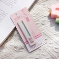 Small plastic blade art knife in blue, shown next to a ruler showing its 7.2cm length.