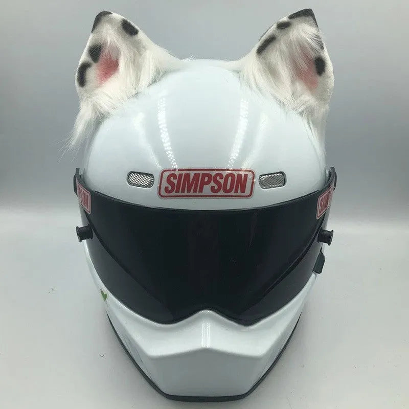 ABS plastic animal ears and tail helmet decoration set for motorcycle helmets