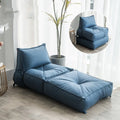 Folding back chair in fabric with fine particle fill, available in navy blue, for bedroom or living room