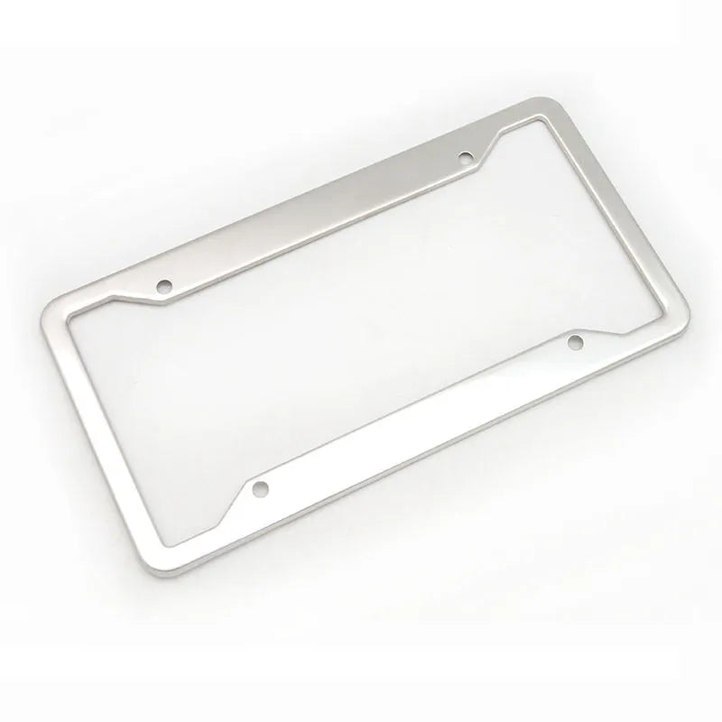 Aluminium alloy licence plate frame with stainless steel construction in four finish options