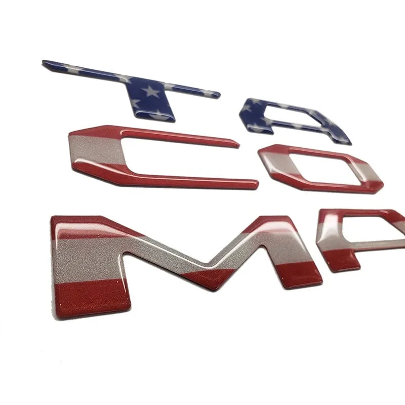Takuma acrylic 3D tail box car sticker with national flag pattern in red