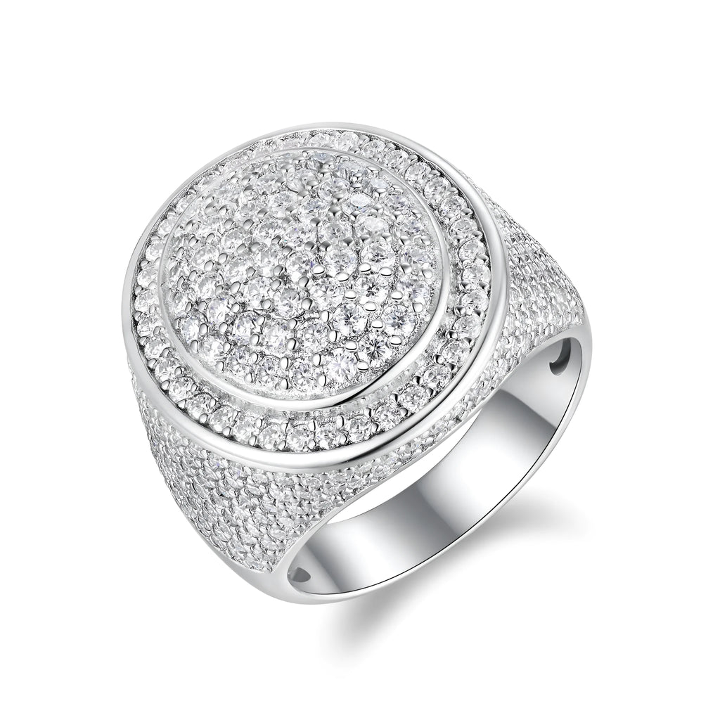 The King Of Hip-hop men's ring set with moissanite stone S925 silver platinum plating gift box
