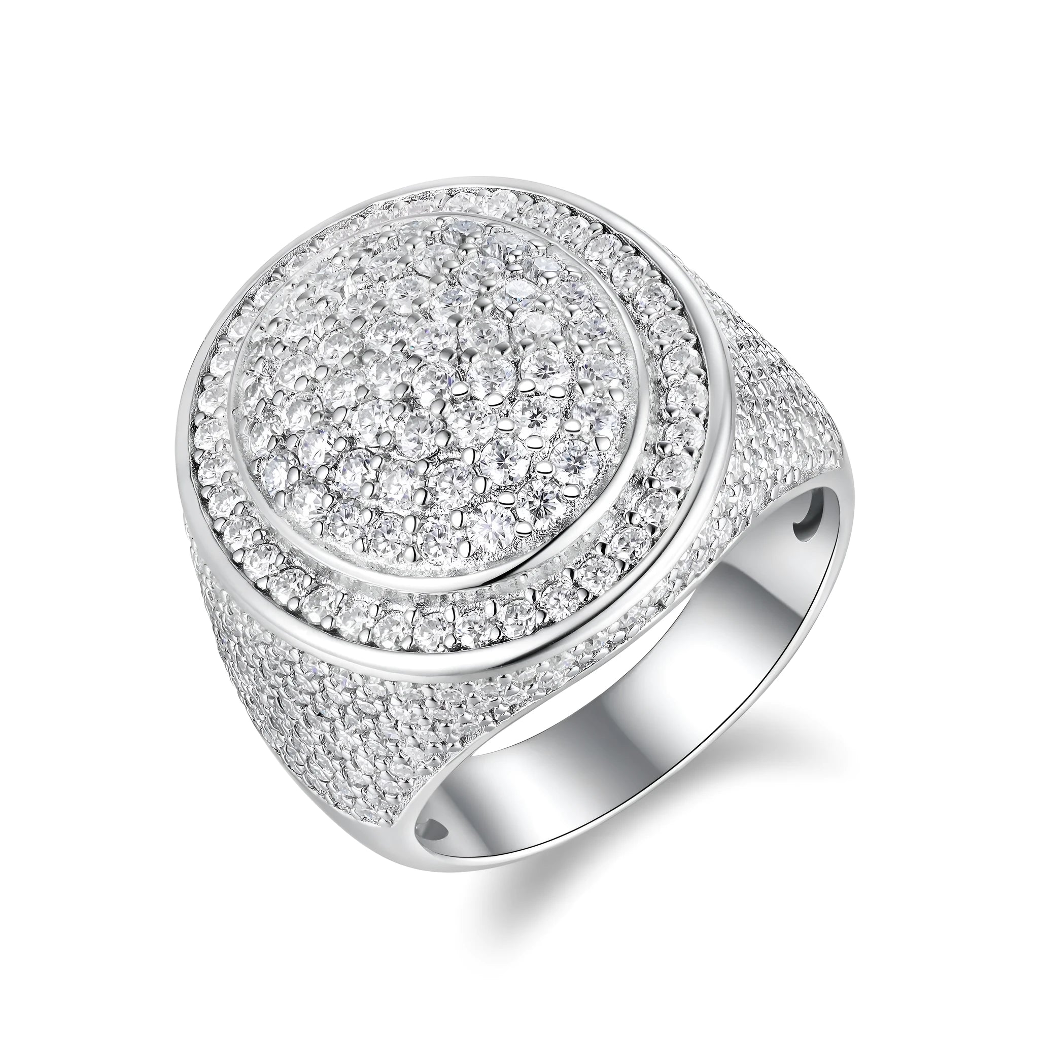The King Of Hip-hop men's ring set with moissanite stone S925 silver platinum plating gift box