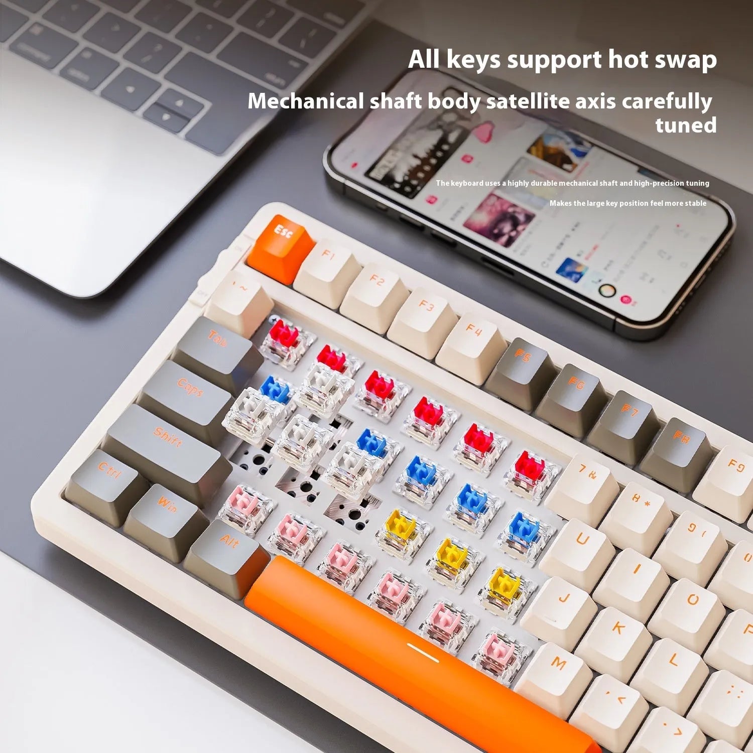 Free Wolf K96 Bluetooth dual-mode mechanical keyboard in choice of four colours with compact design