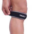 Black and gray edge patella retinaculum knee pad made of SBR and silicone for running and cycling