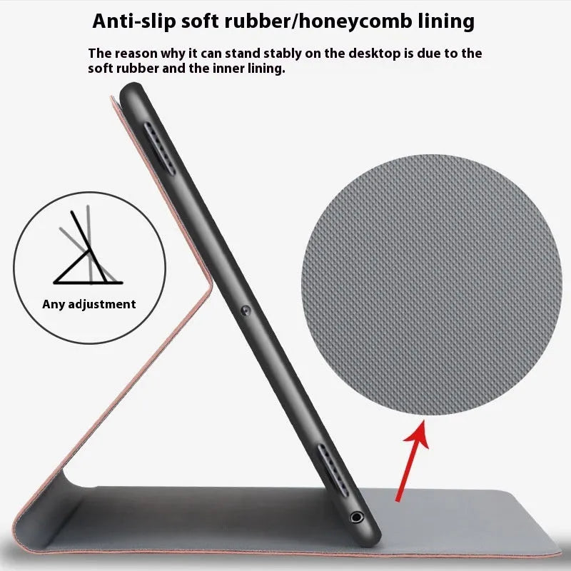 iPad leather protective case in clamshell design with TPU material showing Black Elk colour option