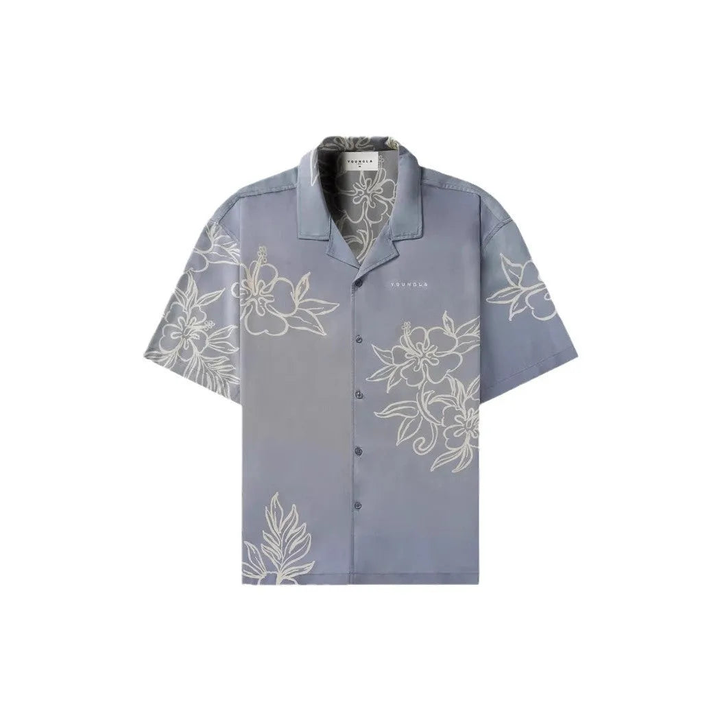 Men's printed loose-fit short sleeve top with flower pattern in multiple colour options