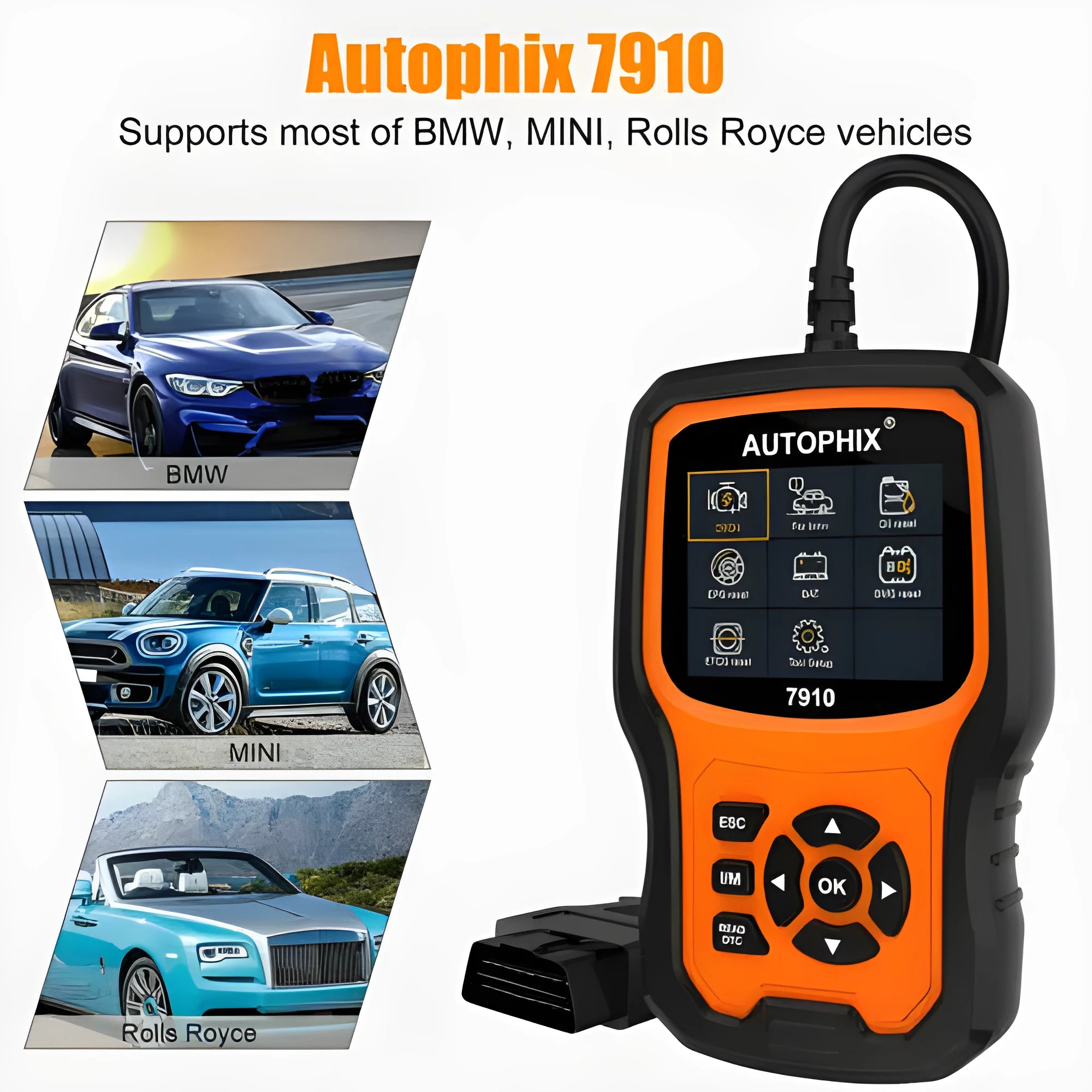 Autophix 7910 BMW diagnostic scanner tool for vehicle fault code reading and system resets