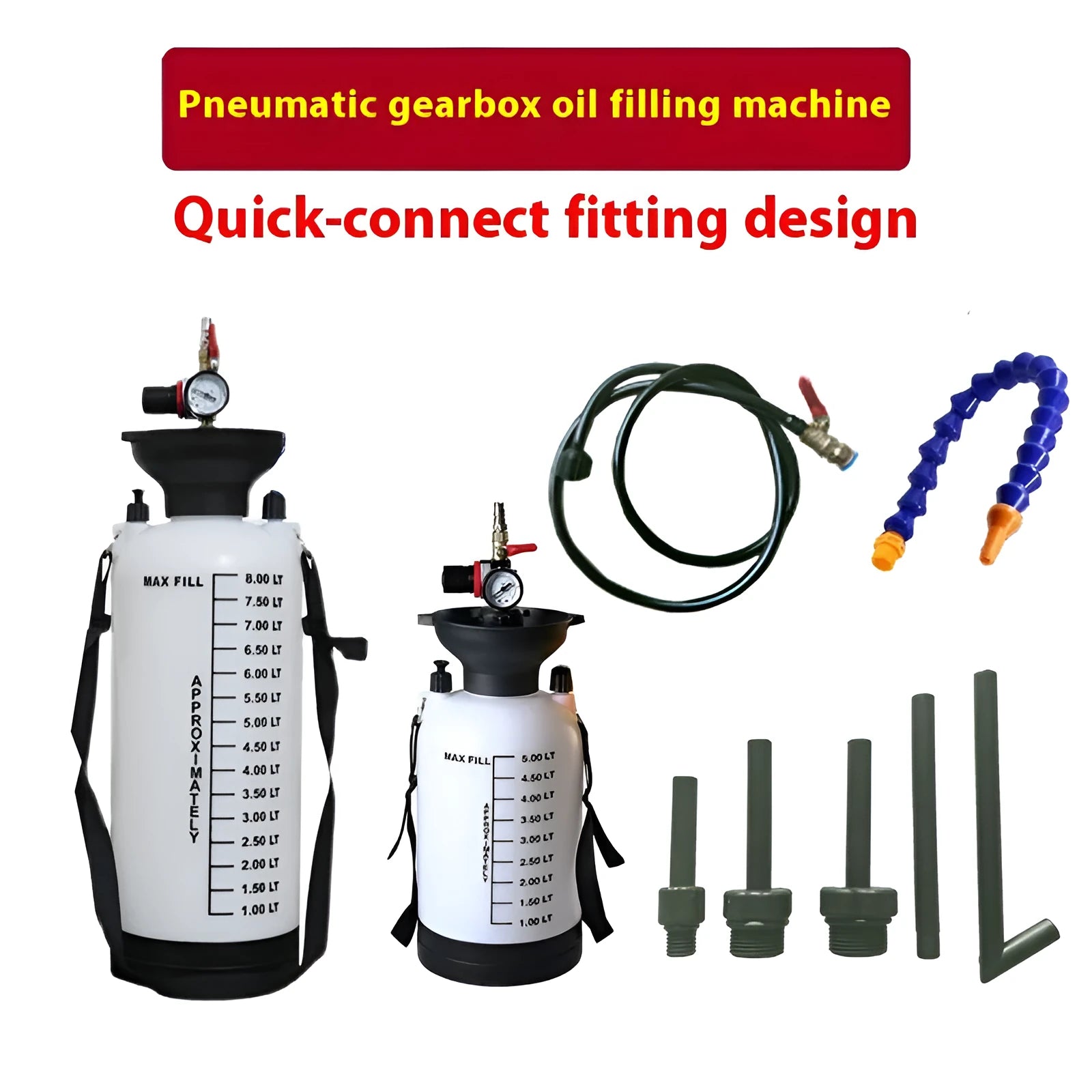 White metal car transmission oil tanker 5L fuel dispenser 150x80x15mm