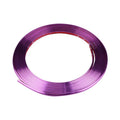 Electroplated purple PVC wheel hub trim stickers showing 8-metre anti-collision strip roll