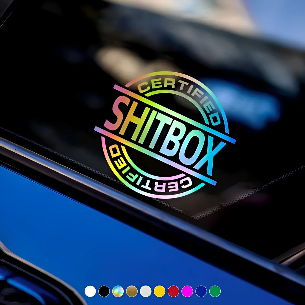 13x12cm creative vinyl car sticker shown in multiple colour options for vehicle customisation