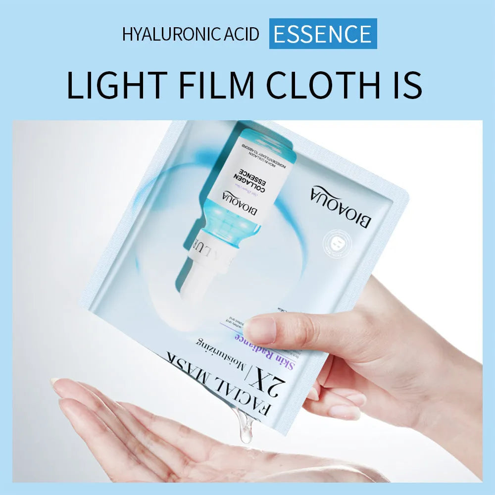 30g facial sheet mask in collagen, hyaluronic acid, vitamin C or Centella Asiatica variants