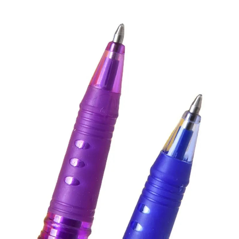 Heat-erasable gel pen with plastic shell and stainless steel nib in 0.5mm or 0.7mm tip options