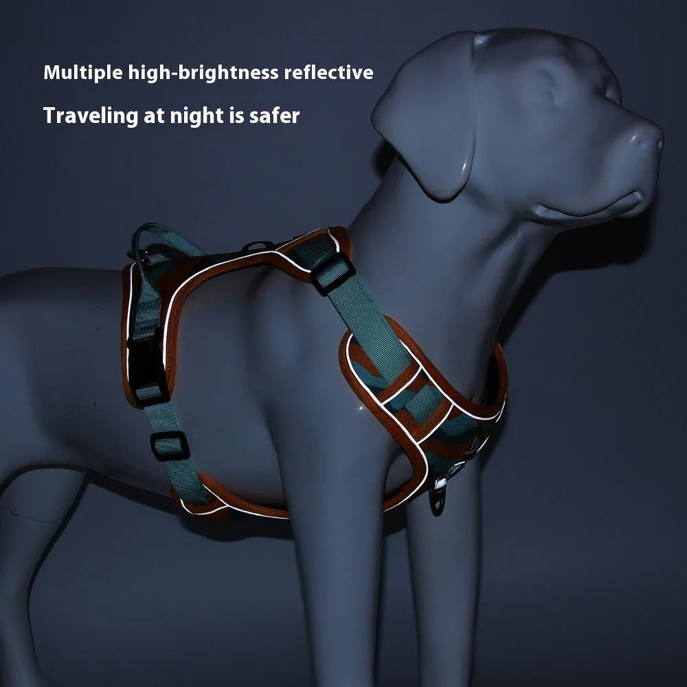 Reflective dog commuter holding rope in Oxford cloth with hand control section