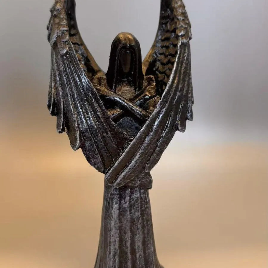 Dark angel resin ornament statue measuring 17cm tall on a display surface.