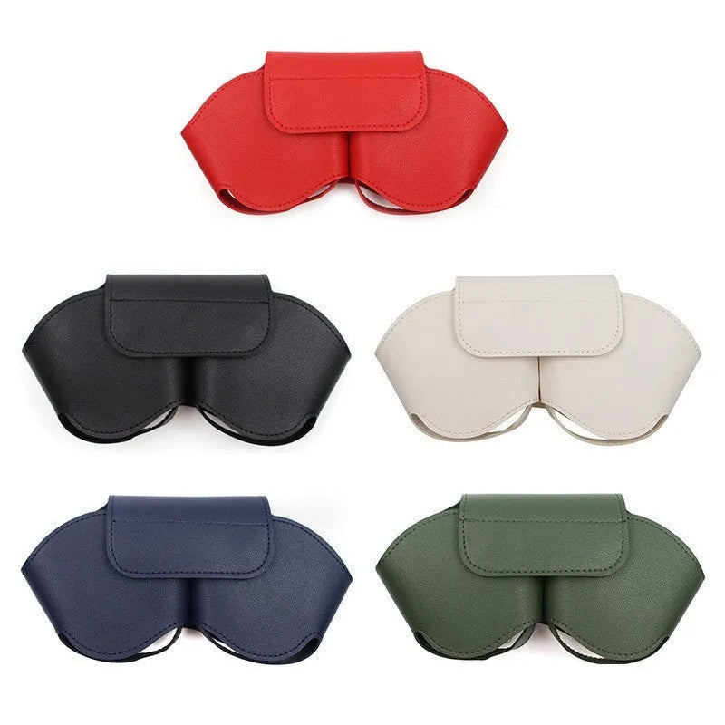 AirPods Max protective case in PU leather, shown in available colours: black, blue, green, red, white.