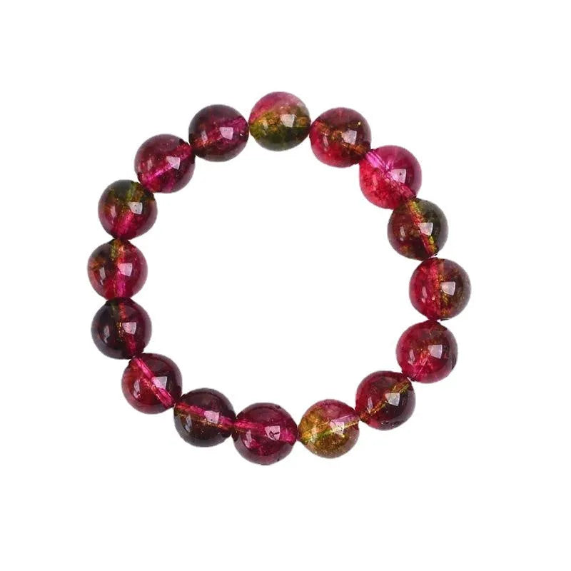 Women's watermelon crystal bracelet showing four size options from 6mm to 12mm diameter