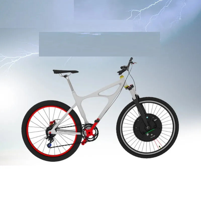 Black alloy hub electric conversion wheel for mountain bicycle with intelligent micro-power motor