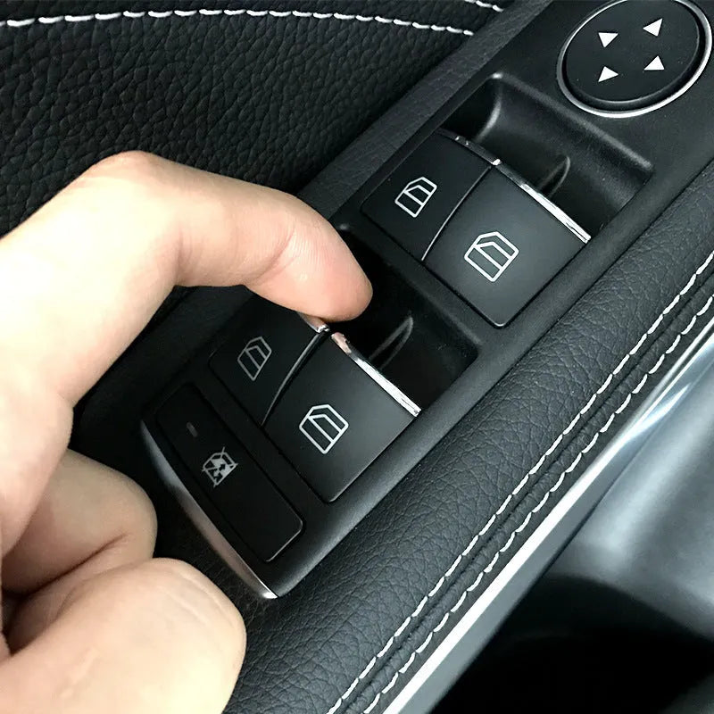 Black glitter decorative stickers for car window lift button modification on ABS plastic backing