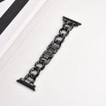 Silver metal chain strap for Apple Watch with 22mm connector on a watch case