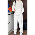 Men's black slim fit long sleeve polo shirt and trousers two-piece casual suit set