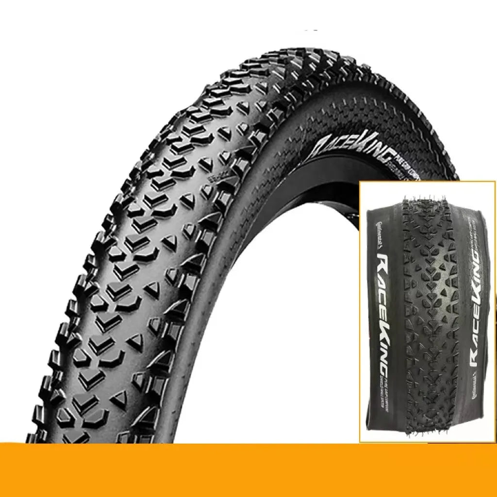 Mountain bike tyre showing yellow sidewall, available in multiple wheel sizes for off-road cycling.