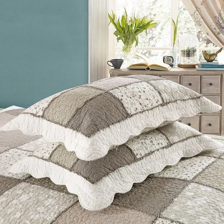 Pure cotton quilted bedspread three-piece set with non-slip texture in Korean style