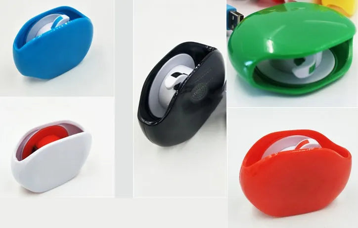 Automatic earphone cable winder retractor in a compact plastic case.