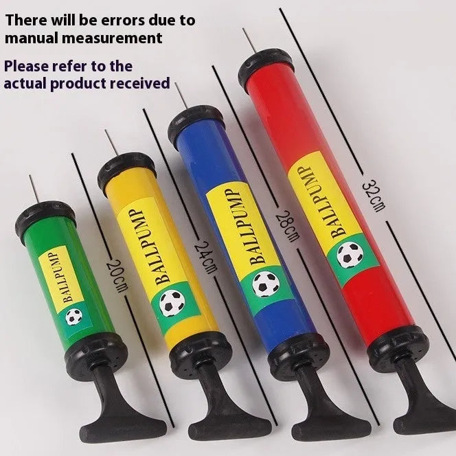 Manual plastic air pump for basketball volleyball football inflation, 20-32cm length in mixed colours